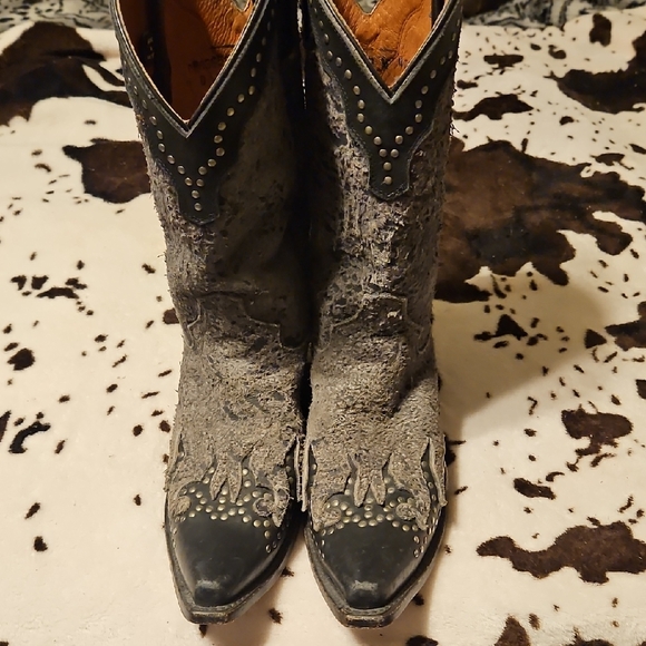 Harley-Davidson Shoes - Harley-Davidson Black and Gray Studded Heeled Boots